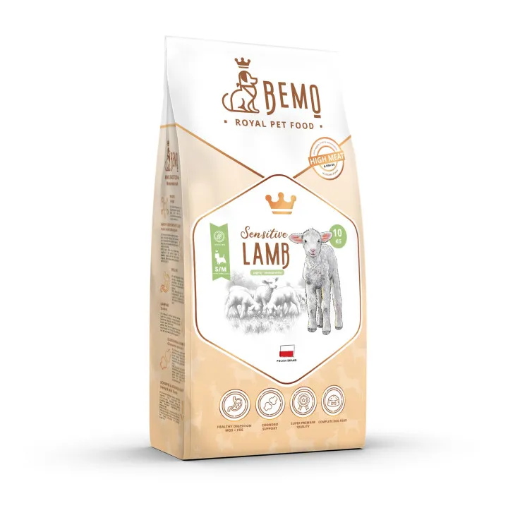 BEMO Karma sucha dla psów ras małych i średnich Sensitive Lamb S/M 10kg