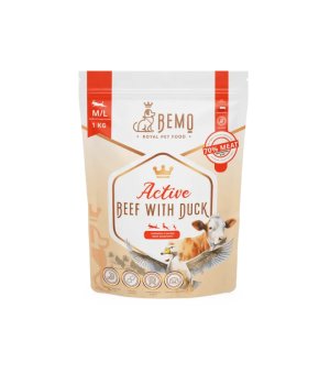 BEMO Karma sucha dla psów ras średnich i dużych Active Wołowina z Kaczką M/L 1kg