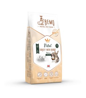 BEMO Karma sucha dla psów ras średnich i dużych wzmacniająca odporność - Vital Indyk z Królikiem M/L 15kg