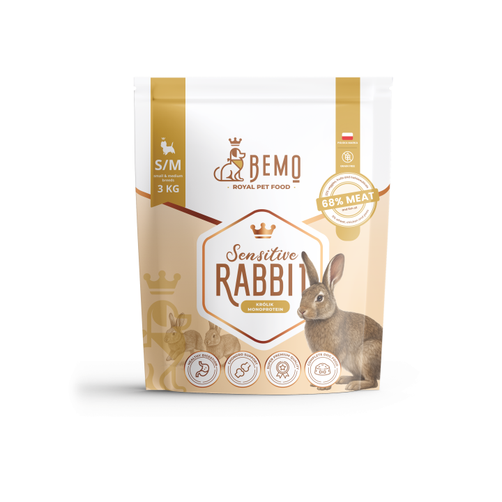 BEMO Karma sucha dla psów ras małych i średnich Sensitive Rabbit M/L 3kg