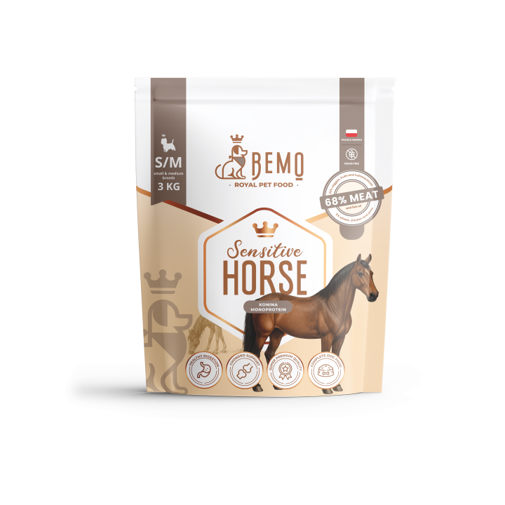 BEMO Karma sucha dla psów ras małych i średnich Sensitive Horse S/M 3kg