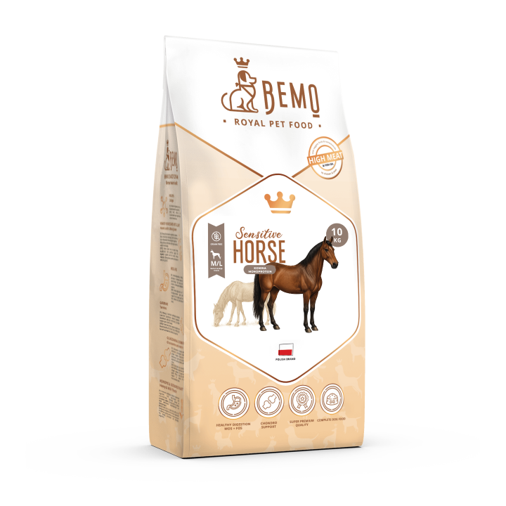 BEMO Karma sucha dla psów ras małych i średnich Sensitive Horse M/L 10kg