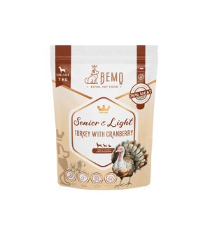 BEMO Karma sucha dla psów starszych Senior Light Turkey with Cranberry 1kg 