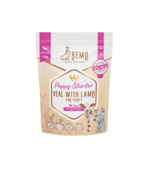 BEMO Karma sucha dla szczeniąt i suk w ciąży Puppy Starter Cielęcina, Indyk i Jagnięcina 1kg