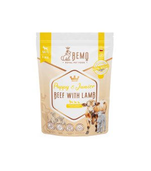 BEMO Karma sucha dla szczeniąt Puppy Junior Wołowina z Jagnięciną M/L 1kg