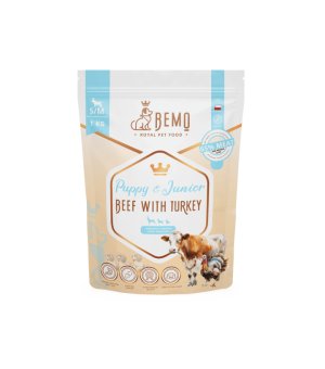 BEMO Karma sucha dla szczeniąt Puppy Junior Wołowina z Indykiem S/M 1kg