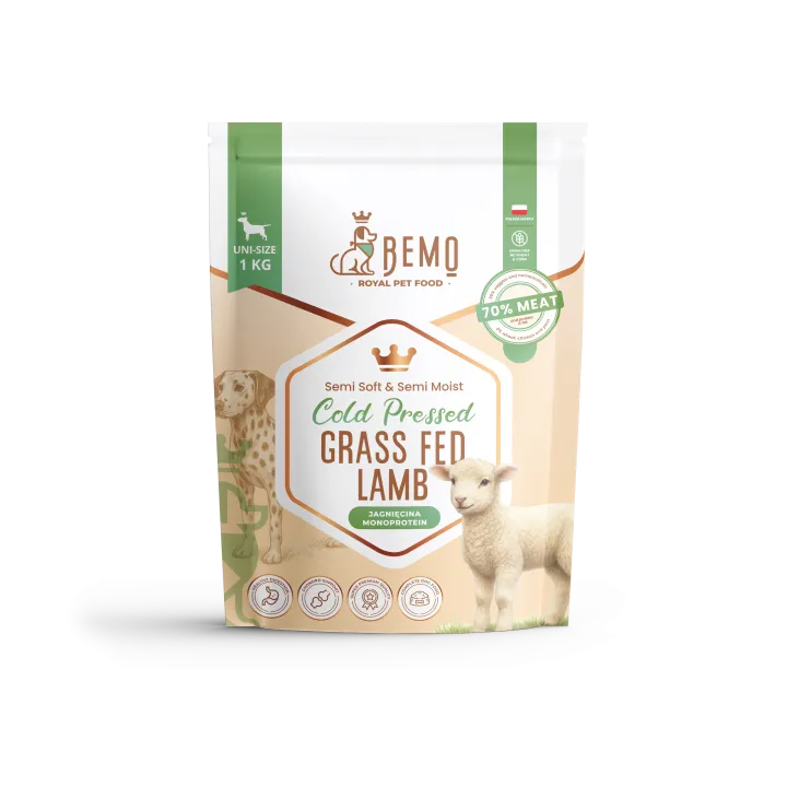 BEMO Karma tłoczona na zimno Grass Fed Lamb dla psów z Jagnięciną 1kg
