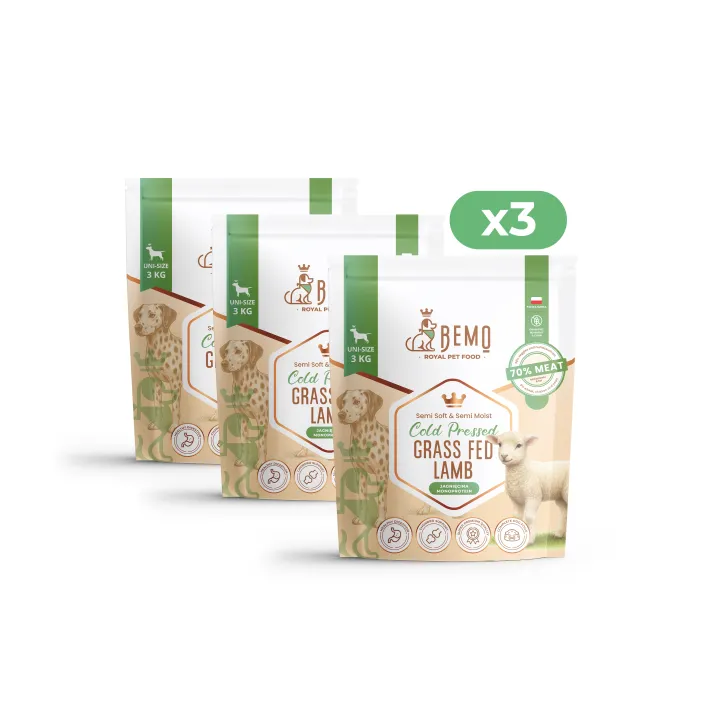 BEMO Karma tłoczona na zimno Grass Fed Lamb dla psów z Jagnięciną 9kg