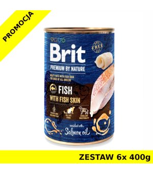 Karma mokra dla psa Brit By Nature Fish PUSZKA ZESTAW 6x 400g