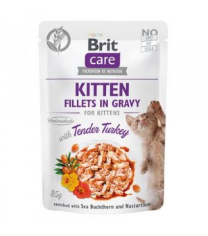 BRIT CARE CAT FILL GRAVY KITTEN  TURKEY 85g