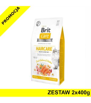 BRIT CARE Cat GF Haircare Healthy & Shiny Coat ZESTAW 2x 400g