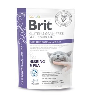 BRIT GF VETERINARY CARE CAT GASTROINTENSTINAL - LOW FAT - obniżona zawartość tłuszczu 400G