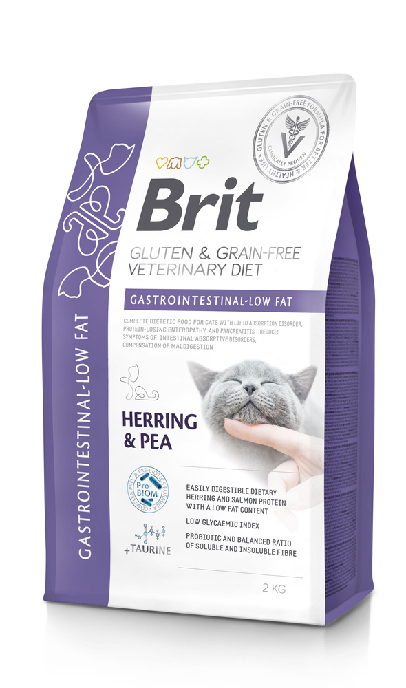 BRIT GF VETERINARY CARE CAT GASTROINTENSTINAL - LOW FAT 2KG