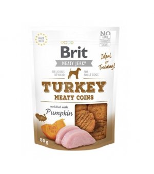 Brit Jerky Snack - Turkey meaty coins 80g termin 10.10.2022