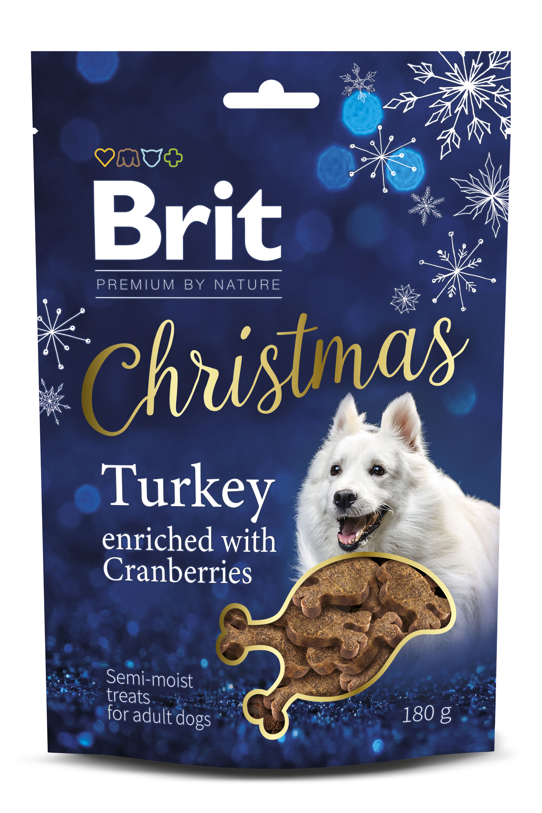 🎄🎁 BRIT Premium Christmas Przysmaki dla psa miękkie Indyk z Żurawiną 180g