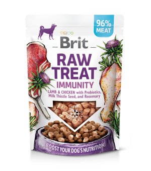 Brit Raw Treat Immunity Freeze-dried treat and topper Lamb & Chicken with Probiotics, Milk Thistle Seed, and Rosemary 40g