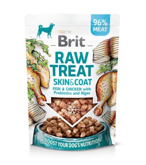 Brit Raw Treat Skin&Coat Freeze-dried treat and topper Fish & Chicken with Probiotics and Algae 40g