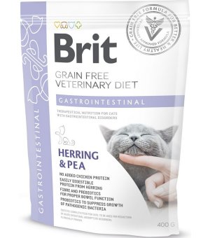 Brit Veterinary Diet Gastro Intestinal Herring&Pea sucha karma dla kota - 400g