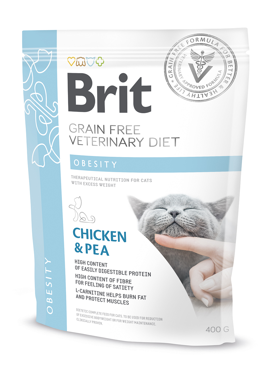 Brit Veterinary Diet Obesity Chicken&Pea sucha karma dla kota - 400g