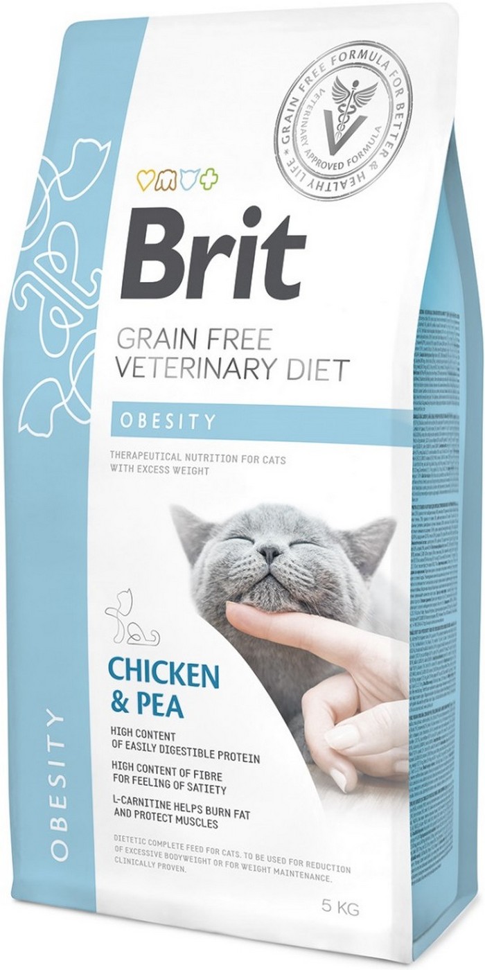Brit Veterinary Diet Obesity Chicken&Pea sucha karma dla kota - 5kg - 5% rabat
