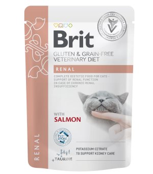 Brit Veterinary Diet Renal Salmon - mokra karma dla kota fileciki w sosie - 85g
