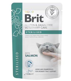 Brit Veterinary Diet Sterilised Salmon - mokra karma dla kota fileciki w sosie - 85g