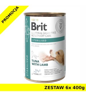 Brit Veterinary Diets Dog Sterilised ZESTAW 6x 400g - puszka