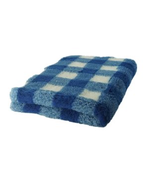 BUBA DRY BED antypoślizgowy Krata granat-pszeniczna 75x50cm