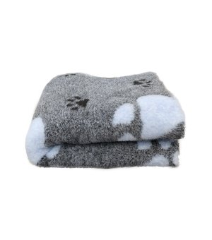 BUBA DRY BED antypoślizgowy szaro-błękitny łapki 75x50cm