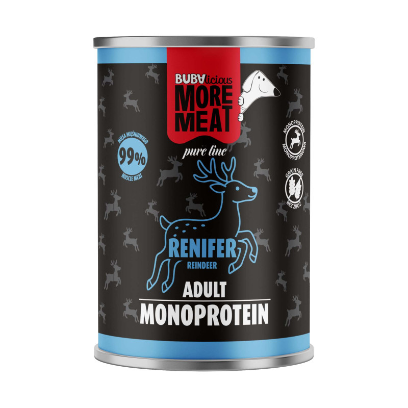 BUBA MORE MEAT karma mokra dla psów dorosłych MONO Pure Renifer 400g