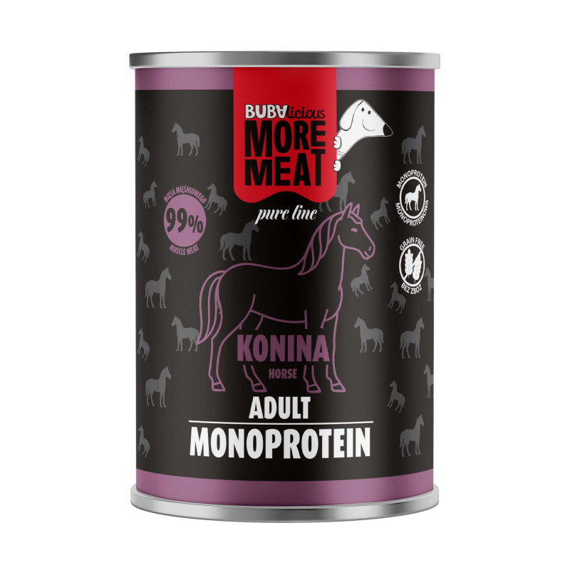 BUBA MORE MEAT karma mokra dla psów dorosłych MONO Pure Konina 400g