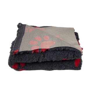 BUBA PET Dry Bed Antypoślizgowy Grafitowe w Czerwone Łapki 50x37cm