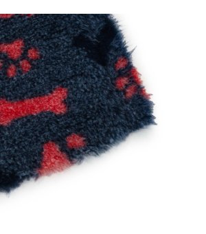 BUBA PET Dry Bed Antypoślizgowy Granatowe w kolorowe Kości i Łapki 100x75cm