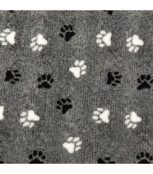 BUBA PET Dry Bed Antypoślizgowy Szare w Białe i Czarne Łapki 100x75cm