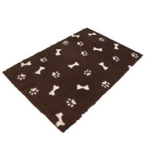 BUBA PET Dry Bed Antypoślizgowy Łapy i Kości Brąz 150x100cm