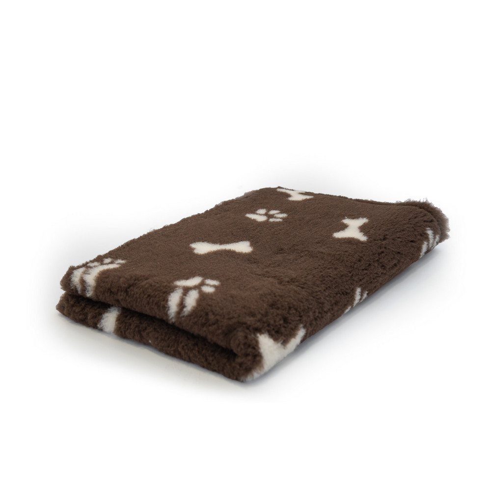 BUBA PET Dry Bed Antypoślizgowy Łapy i Kości Brąz 150x100cm
