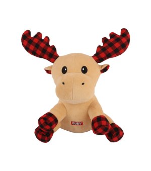 🎄🎁 BUBA Święta! Pluszak Renifer w kratę 23cm - zabawka dla psa