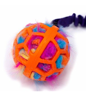 BUBA Szarpak z Piłką i futrem dla psów z amortyzatorem 50cm