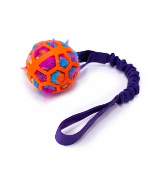 BUBA Szarpak z Piłką i futrem dla psów z amortyzatorem 50cm