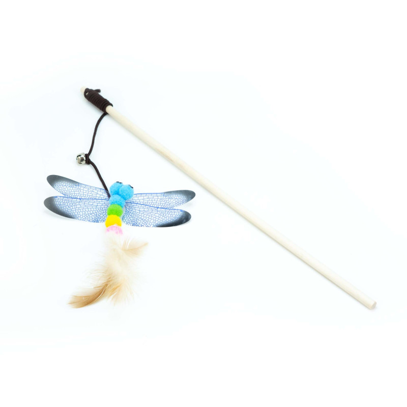 BUBA Wędka drewniana z Ważką dla kota