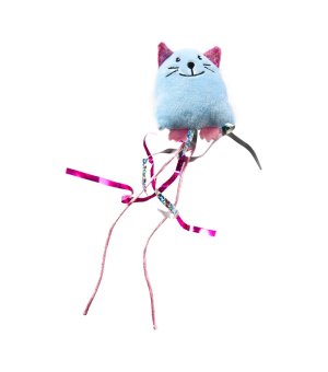 BUBA Zabawka dla kota uroczy Kotek ze wstążkami z kocimiętką 6,5cm