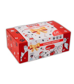 🎄🎁 BUBAlicious Kalendarz Adwentowy dla psa MIX 22 przysmaków + gryzak + zabawka