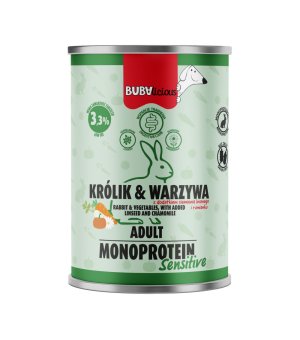 BUBAlicious karma mokra dla psa Sensitive Królik z Warzywami 400g