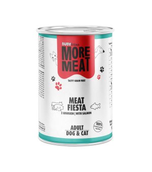 BUBAlicious Meat Fiesta karma mokra uzupełniająca dla psów i kotów z Łososiem 1200g
