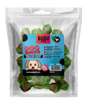 Bubu Pet Kość wiązana miętowa z kurczakiem 10cm 500g