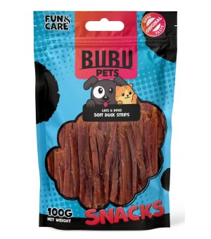 Bubu Pet Stripsy paski z kaczki miękkie 100g