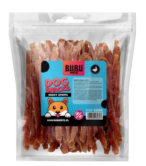 Bubu Pet Stripsy paski z Kaczki Miękkie 500g