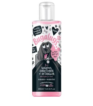 Bugalugs 3w1 szampon, odżywka i rozkołtuniacz dla psa 250ml - malina i cytryna