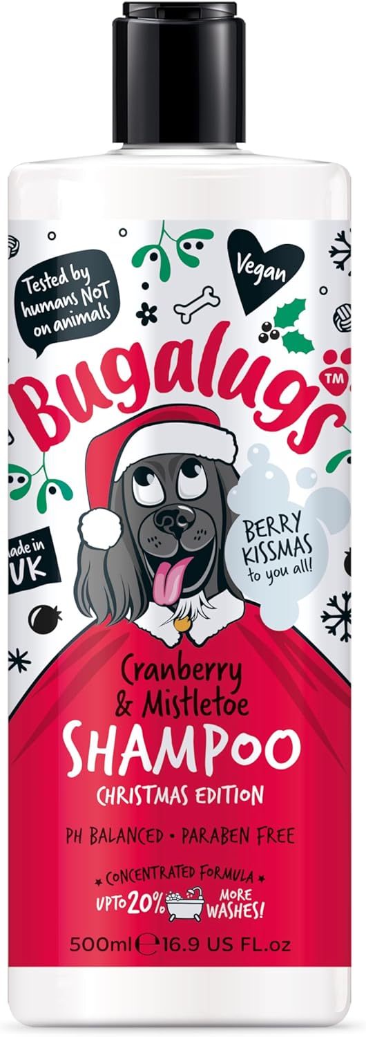 🎄🎁 Bugalugs Christmas Edition Cranberry & Mistletoe - uniwersalny szampon dla psa o zapachu żurawiny i jemioły 500ml