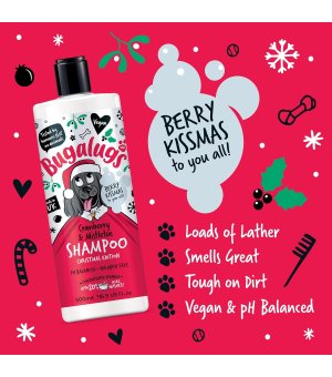 🎄🎁 Bugalugs Christmas Edition Cranberry & Mistletoe - uniwersalny szampon dla psa o zapachu żurawiny i jemioły 500ml